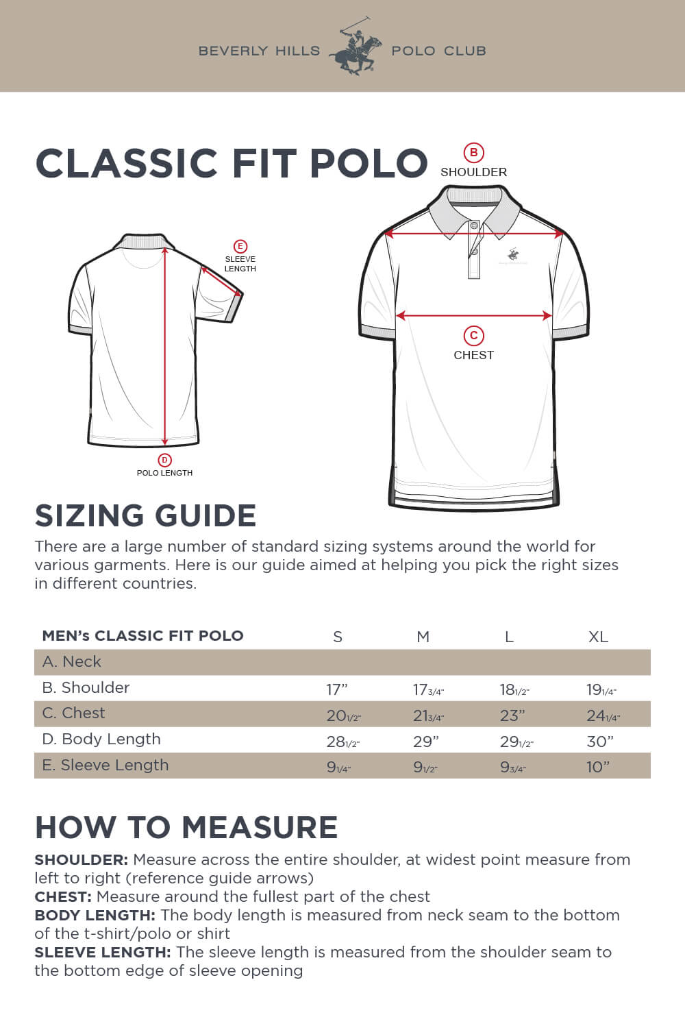 Polo Big And Size Chart